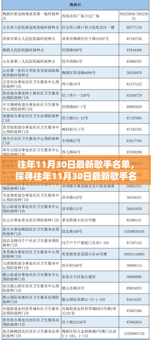 往年11月30日最新歌手名單揭秘，多元音樂生態下的思考與個人立場