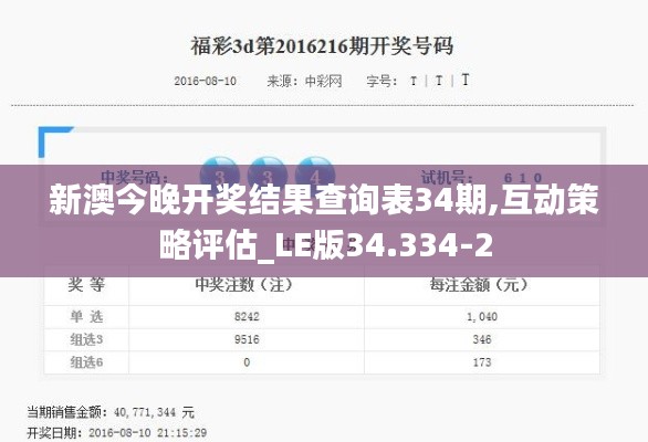新澳今晚開獎(jiǎng)結(jié)果查詢表34期,互動(dòng)策略評(píng)估_LE版34.334-2