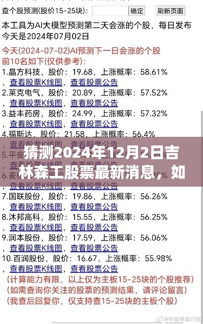吉林森工股票最新消息預測與獲取指南，初學者與進階用戶一步指南（預測至2024年12月2日）