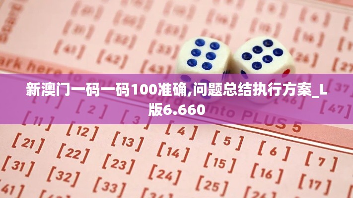 新澳門一碼一碼100準確,問題總結執行方案_L版6.660
