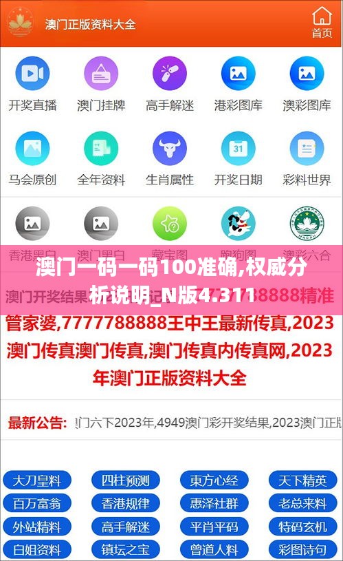 澳門一碼一碼100準確,權威分析說明_N版4.311