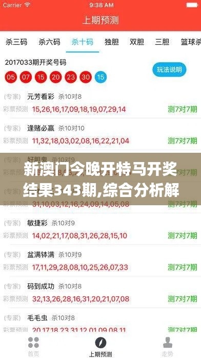 新澳門今晚開特馬開獎結果343期,綜合分析解釋定義_限量款2.776