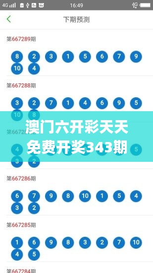 澳門六開彩天天免費開獎343期,未來規劃解析說明_9DM7.443
