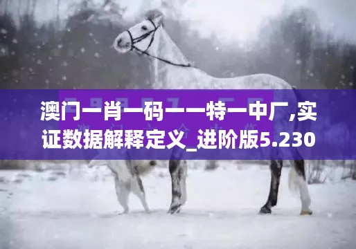澳門一肖一碼一一特一中廠,實證數據解釋定義_進階版5.230