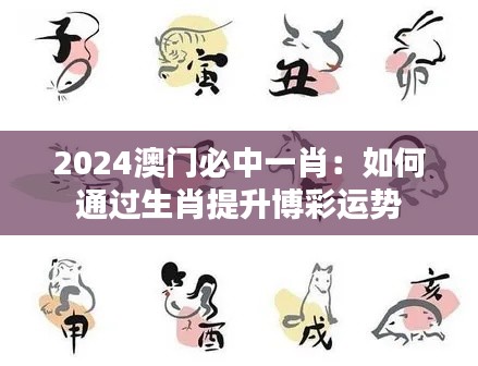 2024澳門必中一肖：如何通過生肖提升博彩運勢