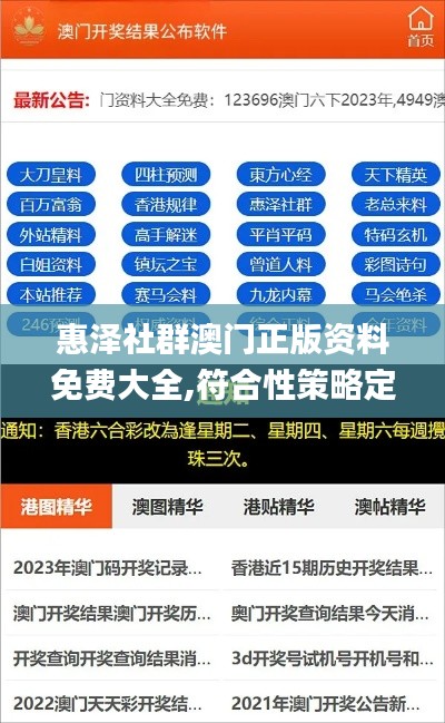 惠澤社群澳門正版資料免費大全,符合性策略定義研究_Windows12.686