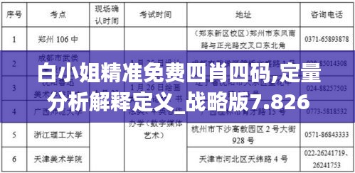 白小姐精準免費四肖四碼,定量分析解釋定義_戰略版7.826