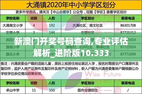 新澳門開獎號碼查詢,專業評估解析_進階版10.333