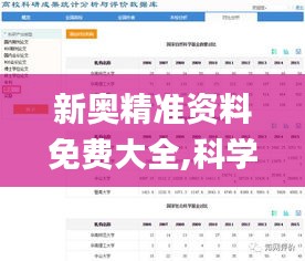 新奧精準資料免費大全,科學數據評估_精裝版8.665