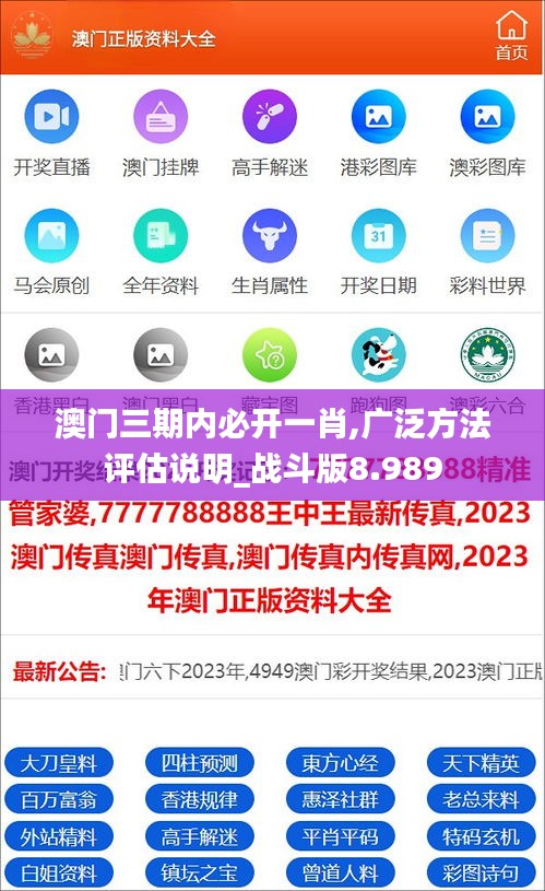 澳門(mén)三期內(nèi)必開(kāi)一肖,廣泛方法評(píng)估說(shuō)明_戰(zhàn)斗版8.989