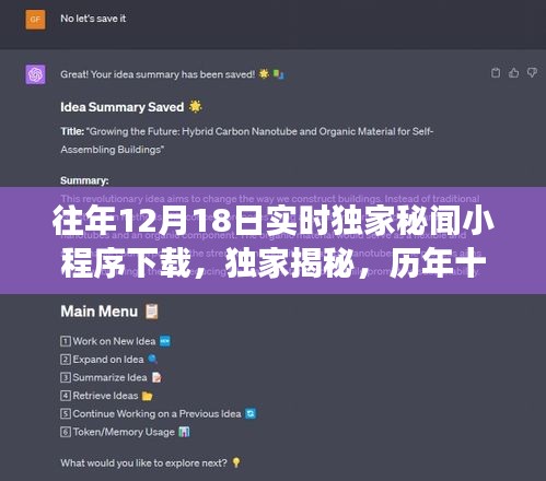 獨家秘聞風云回顧，歷年十二月十八日秘聞小程序下載回顧與實時獨家揭秘