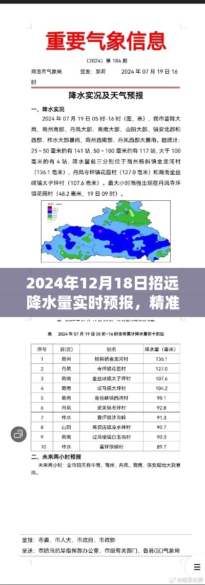2024年12月18日招遠市降水量實時預報與分析