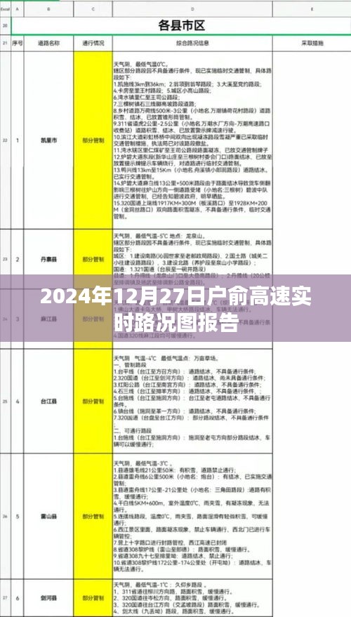 戶俞高速實時路況圖報告，最新路況信息（日期標注）