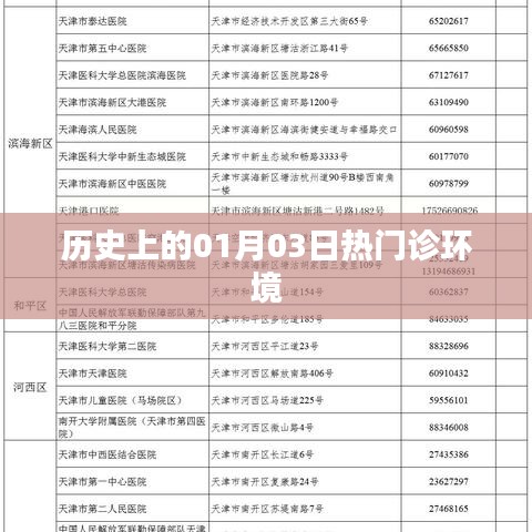 歷史上的熱門診環境變遷，以一月三日為例