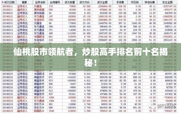 仙桃股市領航者，炒股高手排名前十名揭秘！