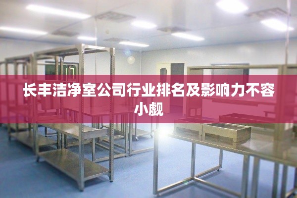長豐潔凈室公司行業排名及影響力不容小覷