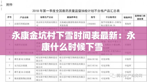 永康金坑村下雪時間表最新：永康什么時候下雪 