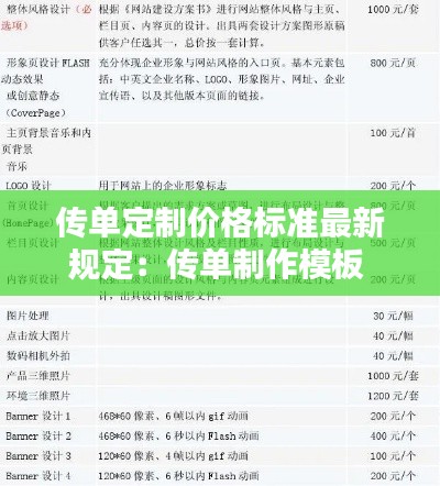 傳單定制價格標準最新規定：傳單制作模板 