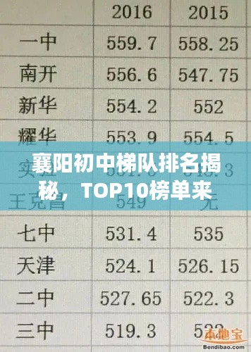 襄陽初中梯隊排名揭秘，TOP10榜單來襲！