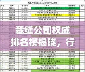 裁縫公司權威排名榜揭曉，行業領軍者的風采與實力展示