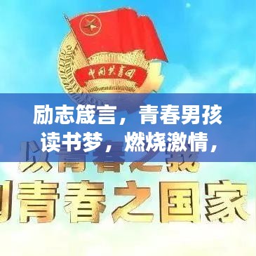 勵志箴言，青春男孩讀書夢，燃燒激情，放飛遠大理想