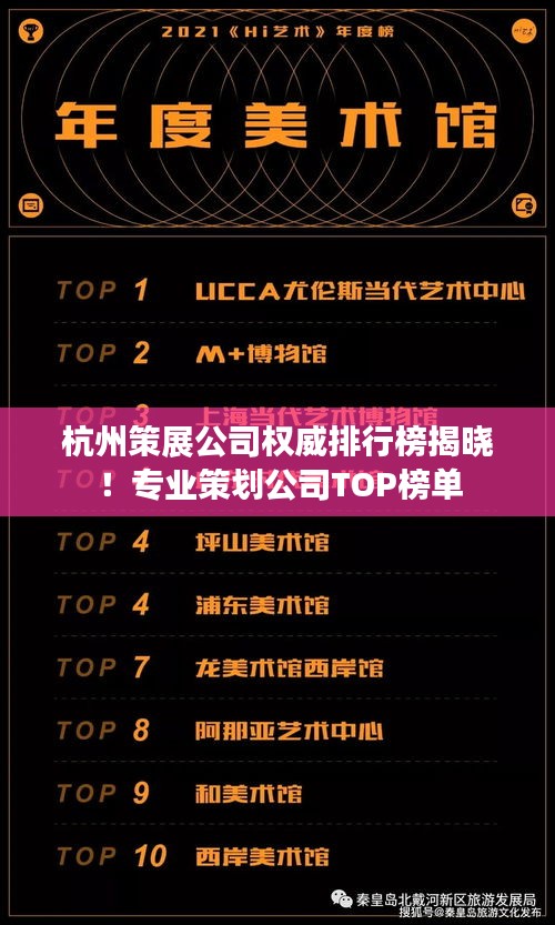 杭州策展公司權威排行榜揭曉！專業策劃公司TOP榜單