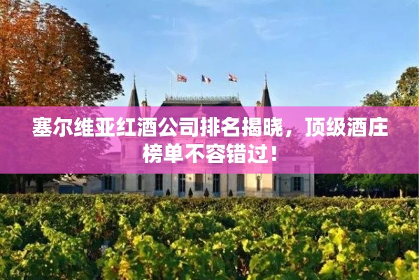 塞爾維亞紅酒公司排名揭曉，頂級酒莊榜單不容錯過！
