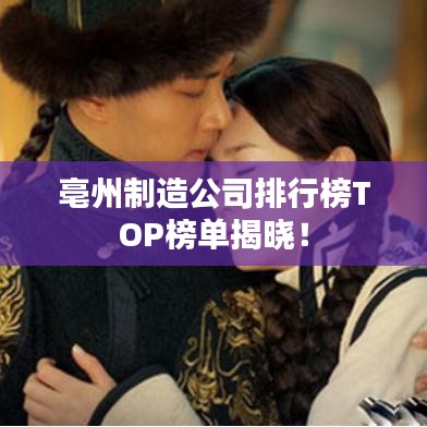 亳州制造公司排行榜TOP榜單揭曉！