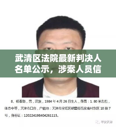 武清區法院最新判決人名單公示，涉案人員信息一目了然