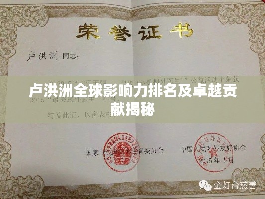 盧洪洲全球影響力排名及卓越貢獻揭秘