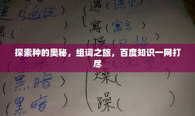 探索種的奧秘，組詞之旅，百度知識一網(wǎng)打盡