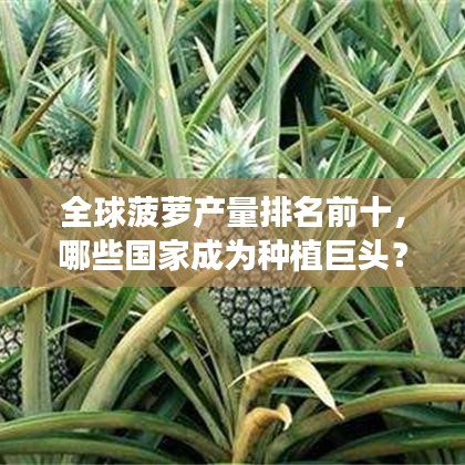 全球菠蘿產量排名前十，哪些國家成為種植巨頭？
