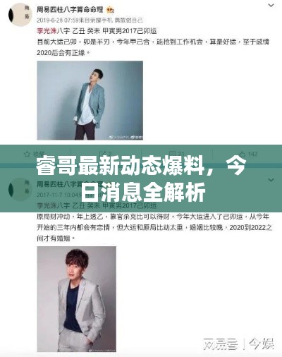 睿哥最新動態爆料，今日消息全解析