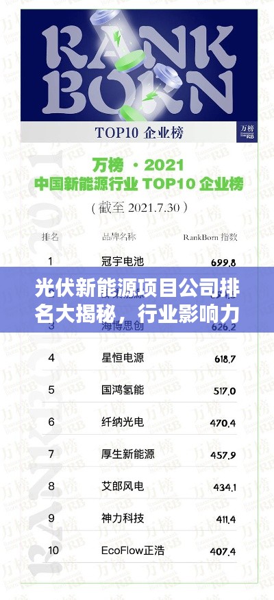 光伏新能源項目公司排名大揭秘，行業(yè)影響力深度解析！