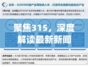聚焦315，深度解讀最新新聞頭條，揭示真相！