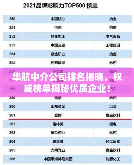 華航中介公司排名揭曉，權威榜單揭秘優質企業！