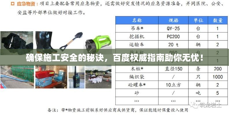 確保施工安全的秘訣，百度權威指南助你無憂！