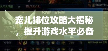 寵兒排位攻略大揭秘，提升游戲水平必備指南！