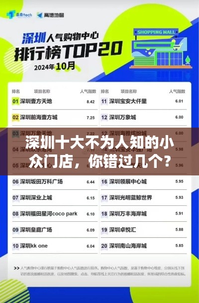 深圳十大不為人知的小眾門店，你錯過幾個？