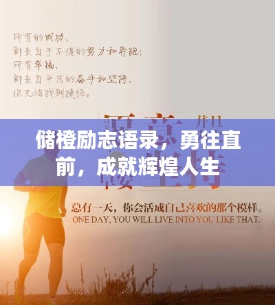 儲橙勵志語錄，勇往直前，成就輝煌人生