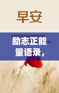 勵志正能量語錄，激發(fā)你內(nèi)心力量的情感寄語