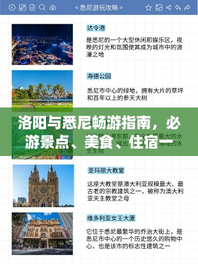 洛陽與悉尼暢游指南，必游景點、美食、住宿一網(wǎng)打盡！