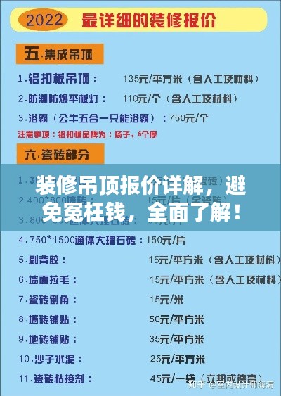 裝修吊頂報價詳解，避免冤枉錢，全面了解！