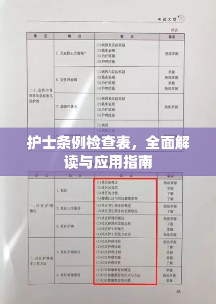 護(hù)士條例檢查表，全面解讀與應(yīng)用指南